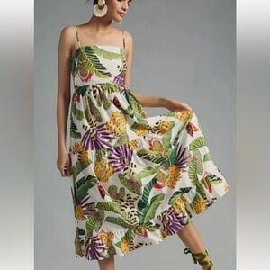 Farm Rio Striped Forest Maxi Dress